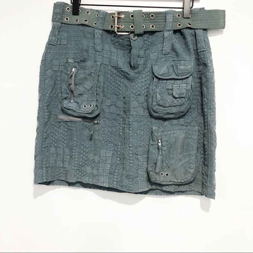 JOHNNY WAS LACE BELTED SKIRT